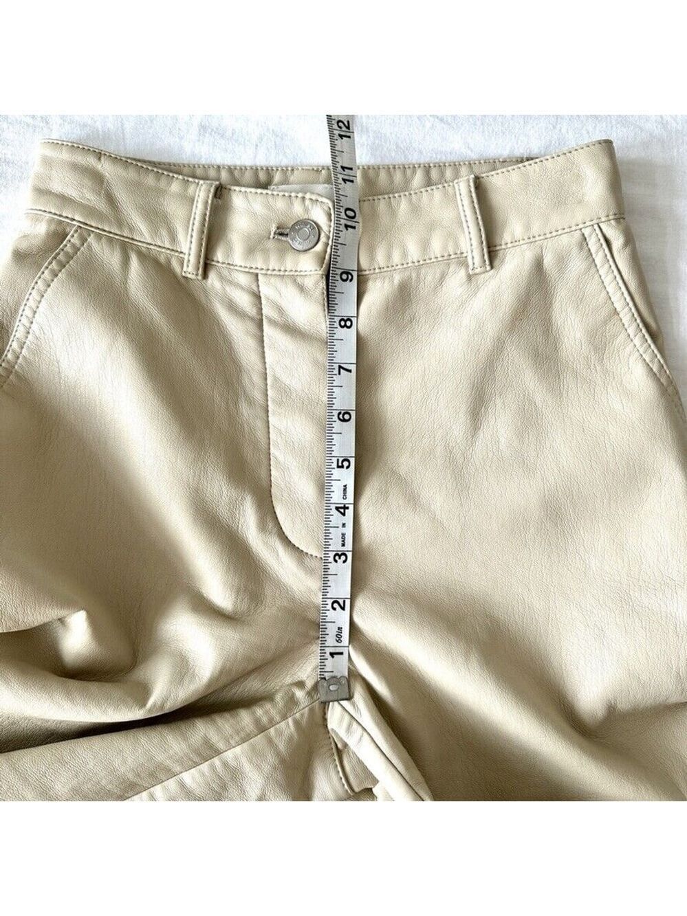 Wilfred Modern Cargo Pant Faux Leather Women's Size 0 Birch Beige - Picture 12 of 13
